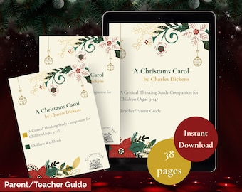 Christmas Carol Study Guide | Homeschool Literature Unit | Dickens Reading Comprehension | Parent & Child Printable Workbook