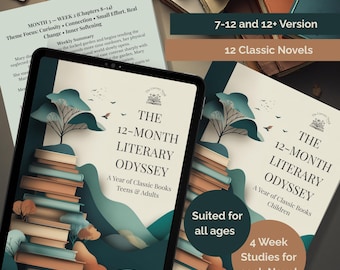 La Odisea Literaria de 12 Meses: Paquete de Lectura Familiar de 12 Novelas Clásicas