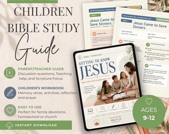 Estudio bíblico para conocer a Jesús (PDF imprimible, 5 lecciones, cuaderno de trabajo para niños y familias)