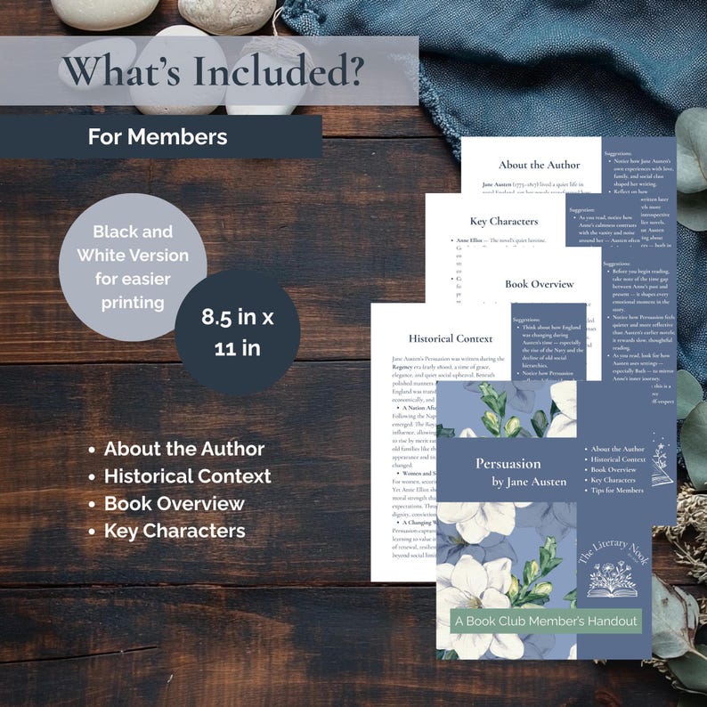 Jane Austen's Persuasion Book Club Kit | Discussion Guide (Digital Download)