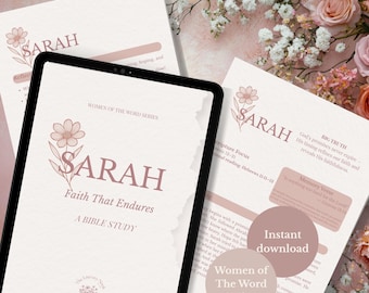 Estudio bíblico imprimible de Sara / Devocional cristiano para mujeres (PDF)