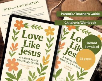 Estudio bíblico infantil «Ama como Jesús» + Libro de ejercicios / Imprimible (A partir de 6 años)