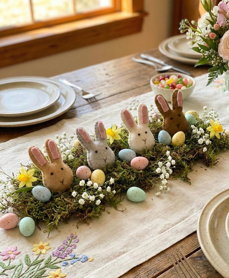 Wool Felt Bunny | Handmade Easter Bunny Decor | Felt Bunny for Easter ...