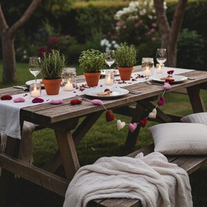 Romantische Herzen Girlande aus Wollfilz, handgefertigt und Wohnaccessoires Bild 6