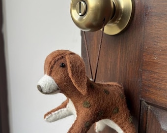 Felt Dog Christmas Ornament - Handmade Holiday Tree Decoration