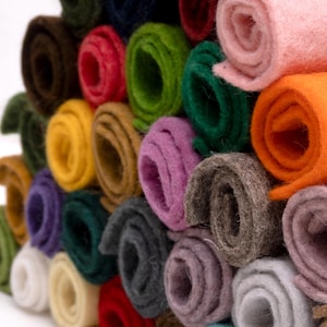 Large Size Wool Felt Sheets: 12x12 inches to 24x24 inches, 3 MM Thickness, Pure Merino Wool Fabric for Sewing & Crafts