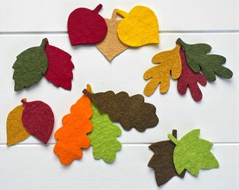 Felt Leaves Die Cut for Craft and Fall Decor Assorted and Different Packs