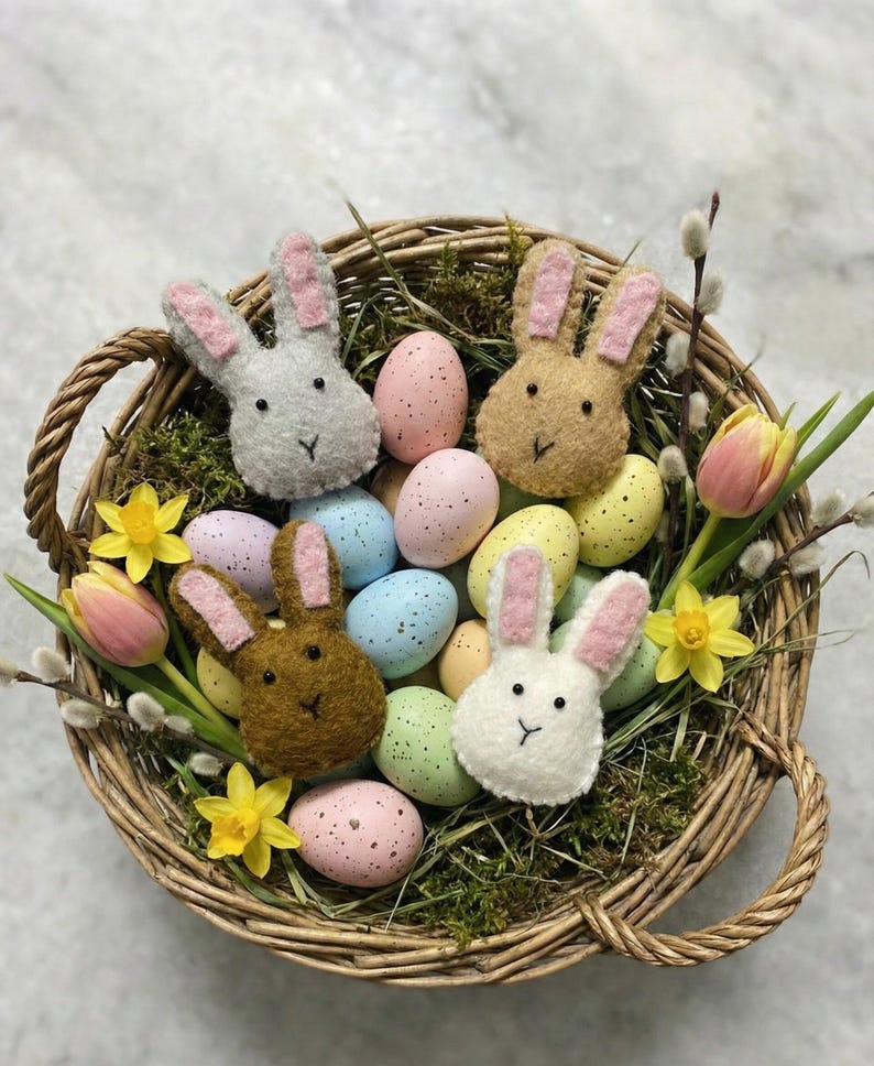 Wool Felt Bunny | Handmade Easter Bunny Decor | Felt Bunny for Easter ...