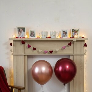 Romantische Herzen Girlande aus Wollfilz, handgefertigt und Wohnaccessoires Bild 5