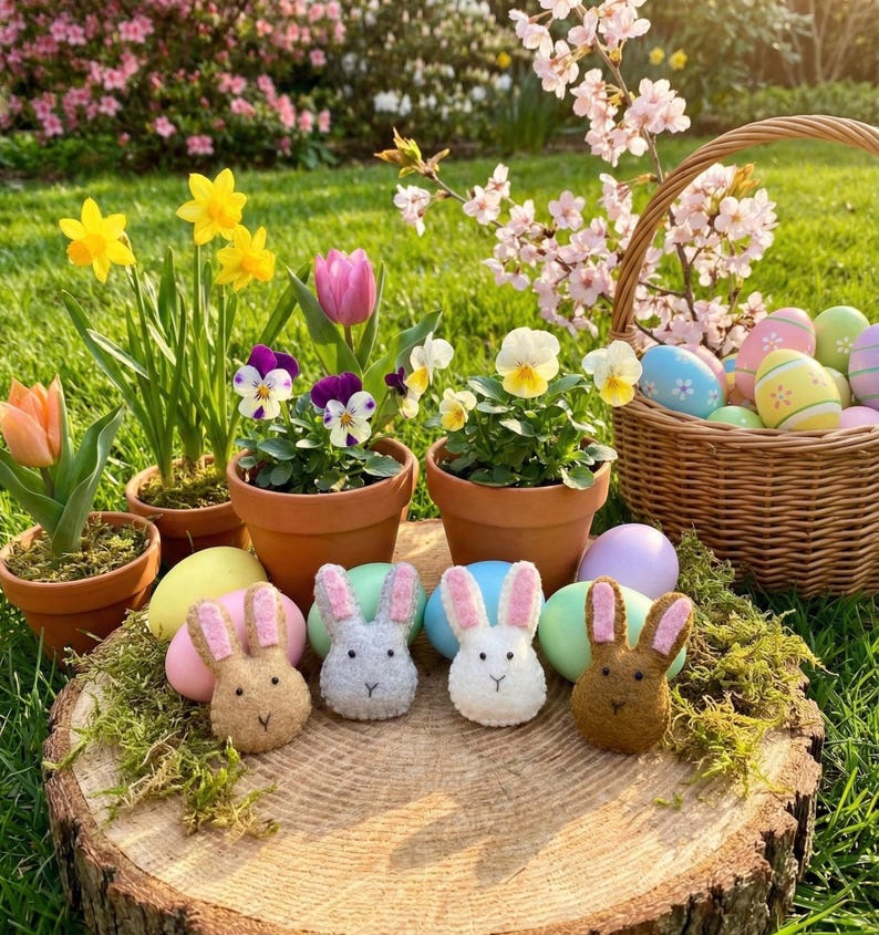 Wool Felt Bunny | Handmade Easter Bunny Decor | Felt Bunny for Easter ...