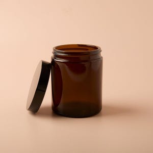 Ember 180ml Amber Candle Jar with Lid - Apothecary Style Glass Jar Candle Container For Candle Making - Candle Making Supplies