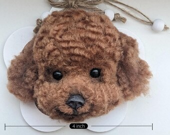Retrato de perro personalizado de fieltro para mascota: colgante de fieltro hecho a mano con aguja, figura de animal de fieltro, regalo para amantes de los perros