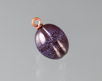 Glass Plum Charm on sterling silver or gold-filled, hand blown glass art, nature inspired jewelry, Mothers Day Gift
