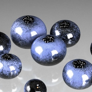 Glass Berries, Blueberry Glass Art, Hand Blown Glass Fruit, Blueberry Sculpture, Handmade Glass Figurine, Berry Lover Gift, Kitchen Decor