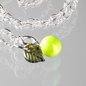 Miscarriage Necklace, 6 Week Miscarriage Gift, Hand Blown Glass Green Pea Pendant, Baby Loss Jewelry, Sympathy Gift, Mothers Day Gift
