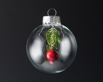 Glass Pomegranate  Christmas Ornament: Hand Blown Glass Ornament by Glassberries, housewarming gift, Mothers Day Gift