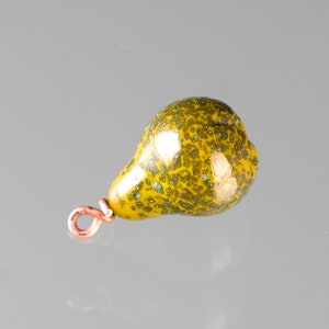 Glass Pear Charm on sterling silver or gold-filled, hand blown glass art, nature inspired jewelry