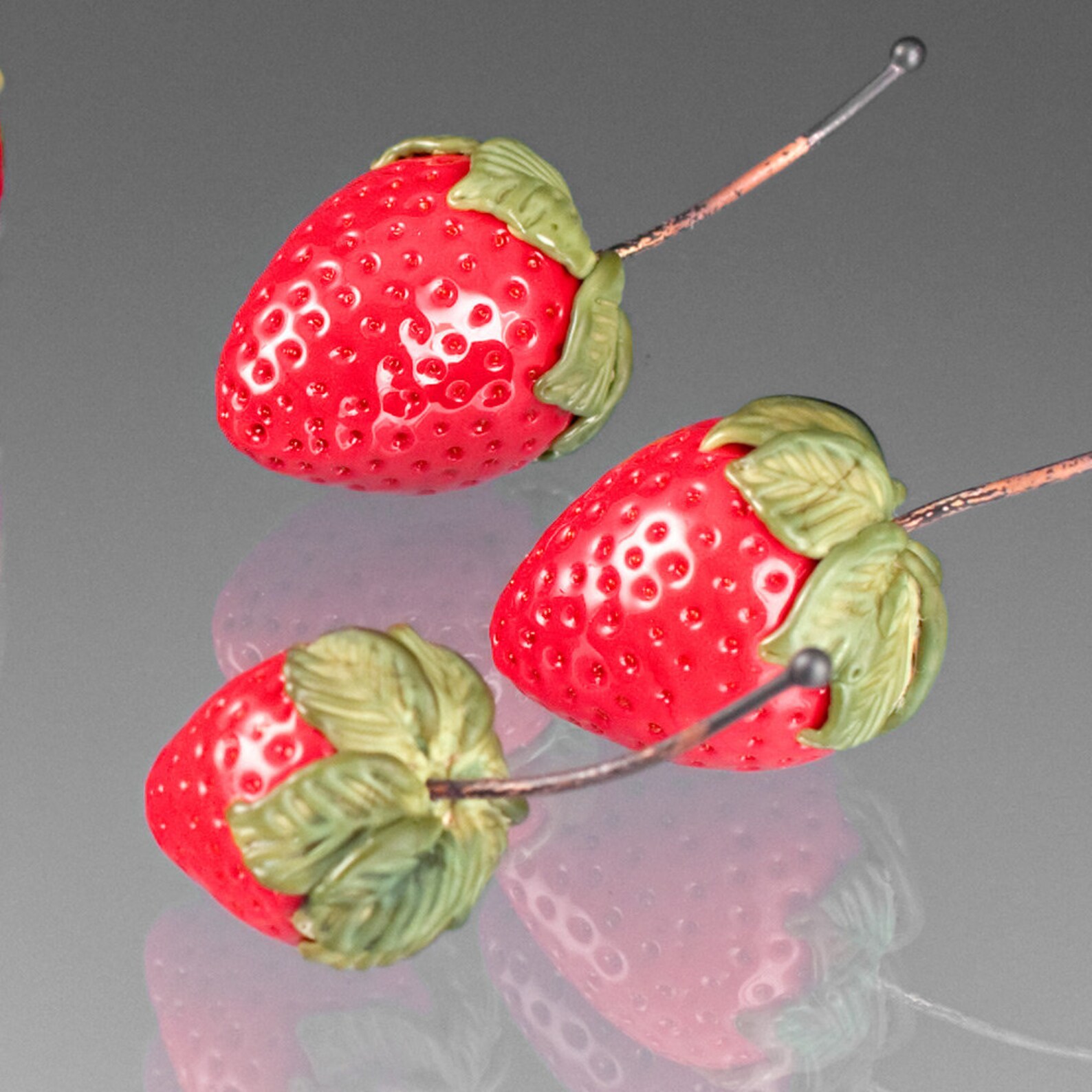 Hand Blown Glass Art 1 Glass Strawberry Realistic and Etsy Australia