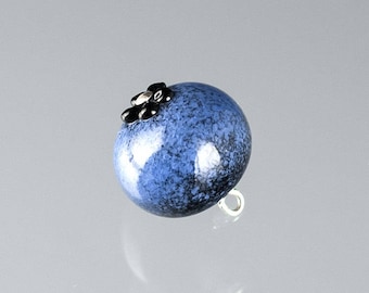 Blueberry Charm, realistic glass blueberry on your choice of sterling silver or gold-filled findings, jewelry, Mothers Day Gift