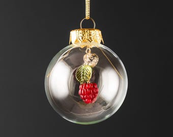 Miscarriage Gift, 8 Week Miscarriage Keepsake With Birthstone, Pregnancy Loss Ornament, Mothers Day Gift, Glass Raspberry Ornament