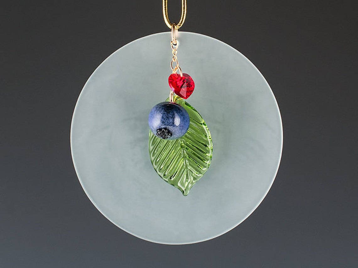 Glass Blueberry Christmas Ornament Silver or Gold Hand Blown Etsy
