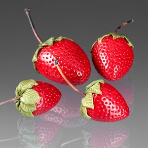 Glass Strawberry Sculpture 1 Hand Blown Glass Strawberry - Etsy