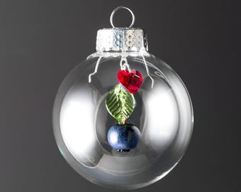 7 Week Miscarriage Ornament, Christmas Blueberry Ornaments, Miscarriage Keepsake, Pregnancy Loss Ornament, Hand Blown Glass Ornament, Bauble