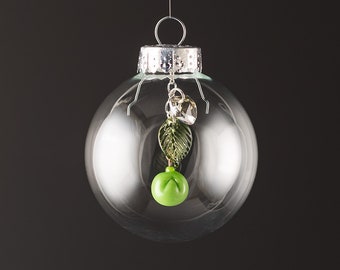 PREGNANCY GIFT 6 weeks, Glass Green Pea Christmas Ornament, Congratulations gift for expecting mom, parents or dad, Mothers Day Gift