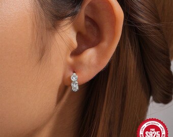 Aros de aro con forma de corazón delicado Aros minimalistas de plata de ley en oro Aros de aro con forma de corazón Aros con bisel de diamantes