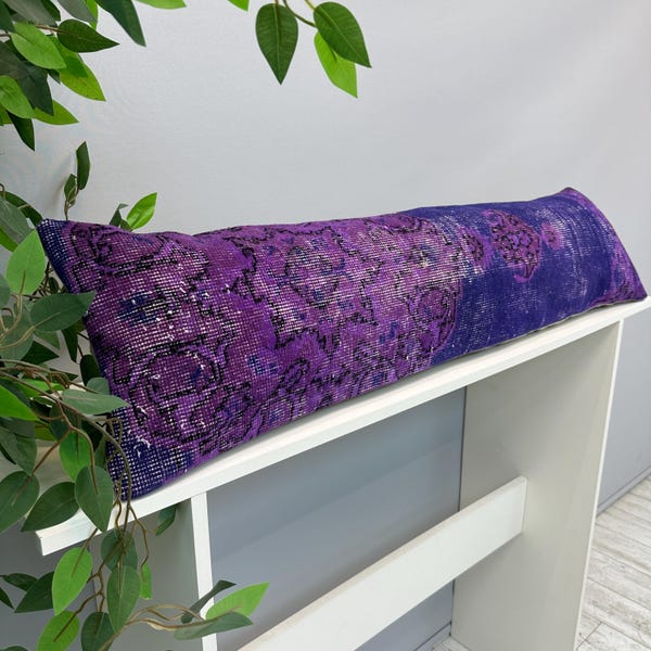 Capa de almofada vintage estilo tapete, 30x120cm, capa de almofada estilo tapete Kilim, almofada estilo tapete turco, almofada boho estilo fazenda, capa de almofada étnica, almofada cilíndrica/lombar