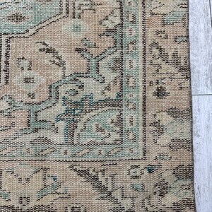 Tappeto floreale verde, tappeto turco 5x9, tappeto per ingresso, tappeto per soggiorno, tappeto turco in lana 5x8, tappeto per camera da letto, tappeto da fattoria, 5,3 x 9 piedi immagine 4