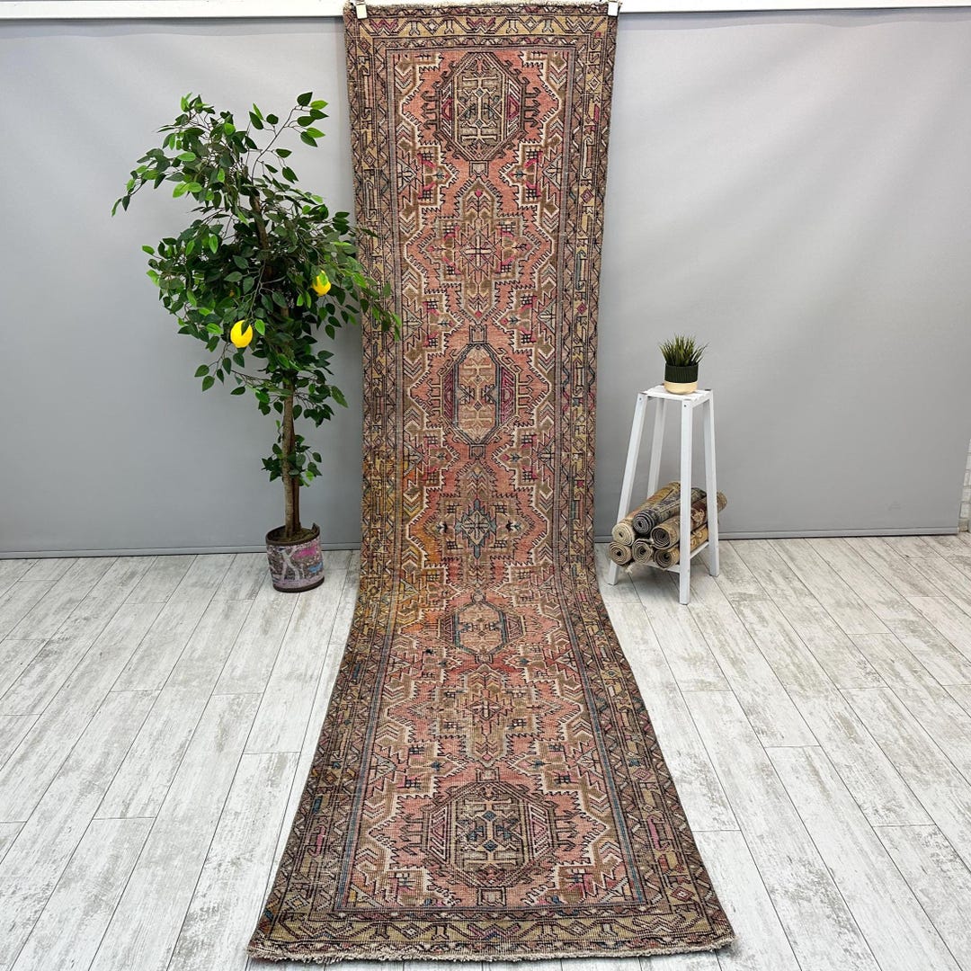 3x12 Vintage Large Rug, 3x12 Floral Rug, Vintage Hallway Rug, Rustic ...