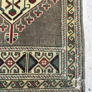 1x3 Gray Bathroom Rug, 1x3 Small Turkish Rug, Handmade Vintage Rug, Small Wool Rug, Bohemian Rug, Small Vintage Rug, Small Turkish Rug image 5