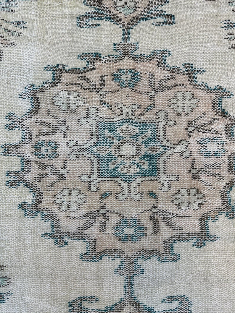Tappeto floreale verde, tappeto turco 5x9, tappeto per ingresso, tappeto per soggiorno, tappeto turco in lana 5x8, tappeto per camera da letto, tappeto da fattoria, 5,3 x 9 piedi immagine 7