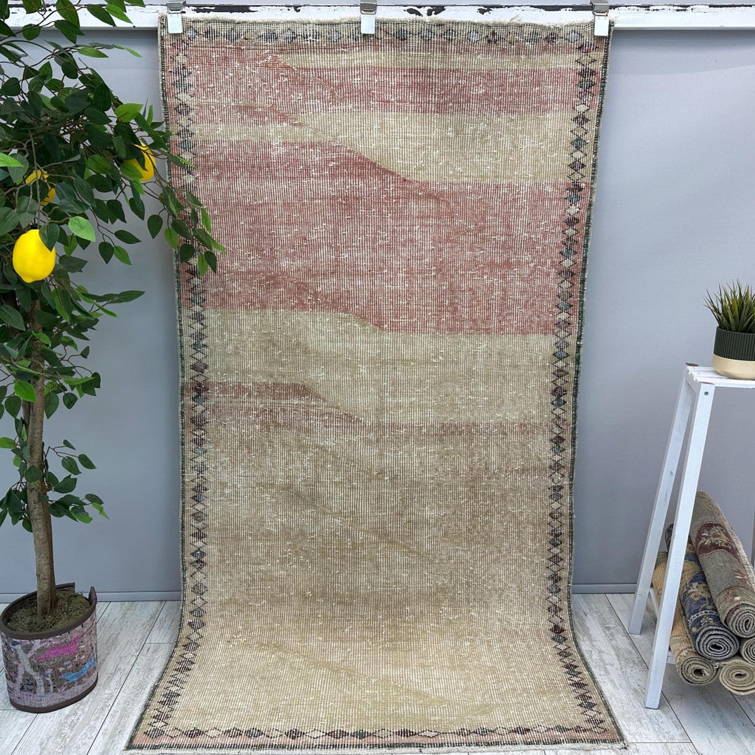 3x6 Handmade Pink Rug, 3x6 Vintage Decor Rug, Turkish Farmhouse Rug ...