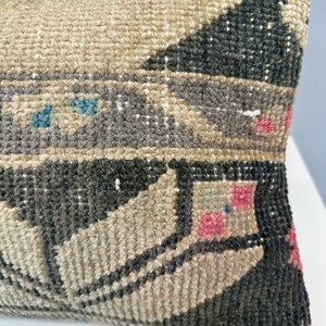 Vintage Rug Pillow 12x48", Handmade Rug Cushion Cover, Turkish Rug Pillow, Boho Farmhouse Pillow, Ethnic Cushion Case,Boho Lumbar Pillow image 4