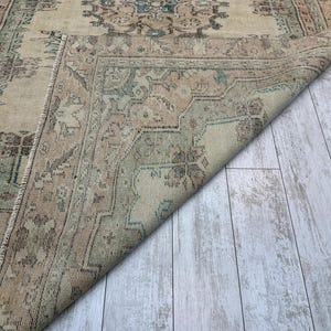 Tappeto floreale verde, tappeto turco 5x9, tappeto per ingresso, tappeto per soggiorno, tappeto turco in lana 5x8, tappeto per camera da letto, tappeto da fattoria, 5,3 x 9 piedi immagine 10