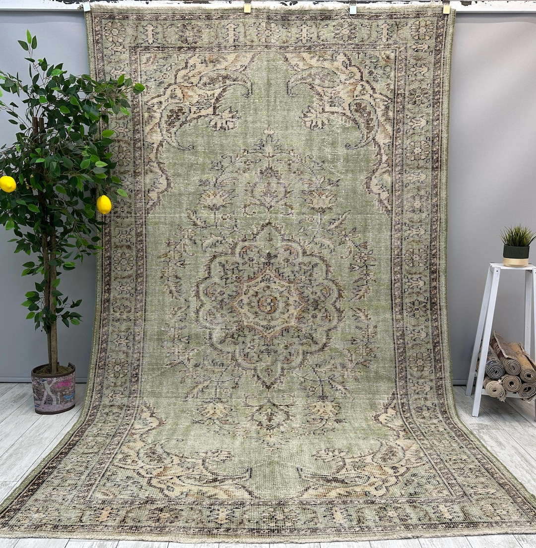 6x10 Brown Turkish Rug, 6x10 Handmade Oushak Rug, Farmhouse Rug ...