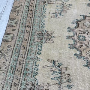 Tappeto floreale verde, tappeto turco 5x9, tappeto per ingresso, tappeto per soggiorno, tappeto turco in lana 5x8, tappeto per camera da letto, tappeto da fattoria, 5,3 x 9 piedi immagine 6
