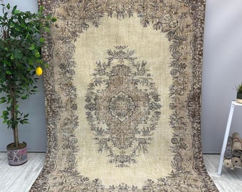 Großer Handgefertigter Teppich, 150x270 Türkischer Oushak Teppich, Orientteppich, Rustikaler Hausteppich, Türkischer Orientteppich, Wollteppich, Wollteppich, 160x230