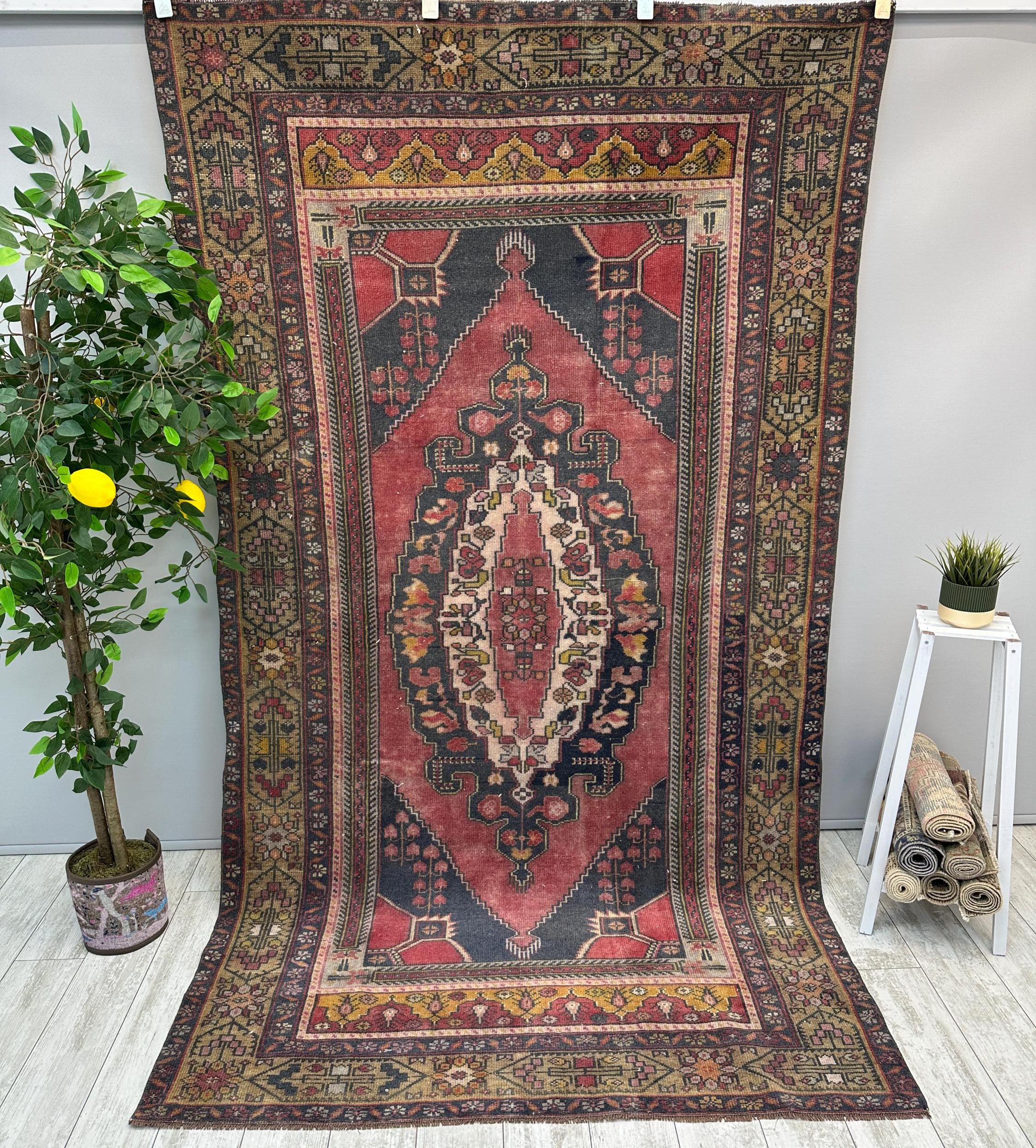 4x8 Purple Area Rug, 4x8 Handmade Turkish Rug, Farmhouse Rug
