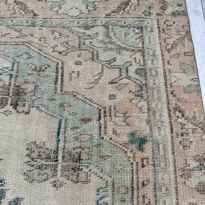 Tappeto floreale verde, tappeto turco 5x9, tappeto per ingresso, tappeto per soggiorno, tappeto turco in lana 5x8, tappeto per camera da letto, tappeto da fattoria, 5,3 x 9 piedi immagine 9