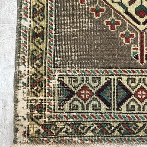1x3 Gray Bathroom Rug, 1x3 Small Turkish Rug, Handmade Vintage Rug, Small Wool Rug, Bohemian Rug, Small Vintage Rug, Small Turkish Rug image 4