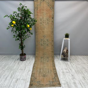 Turkish Runner Rug, Floral Runner Rug, 2x10 Entryway Rug, Livingroom Rug, Bohemian Rug, Hallway Kitchen Rug, 2x10 Antique Rug, Rustic Rug