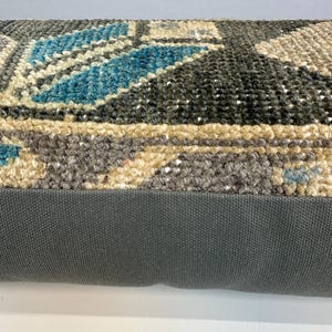 Vintage Rug Pillow 12x48", Handmade Rug Cushion Cover, Turkish Rug Pillow, Boho Farmhouse Pillow, Ethnic Cushion Case,Boho Lumbar Pillow image 8
