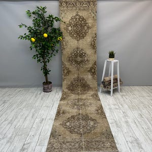 2x12 Brown Runner Rug, Handmade Bohemian Rug, 2x12 Entryway Rug, Rustic Corridor Rug, LivingroomRug, Hallway Kitchen Rug, Antique Rug