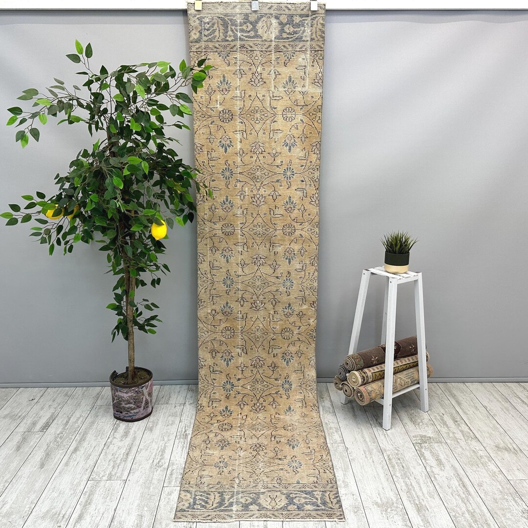 2x9 Vintage Corridor Rug, 2x9 Turkish Runner Rug, 2x9 Handmade Area Rug ...