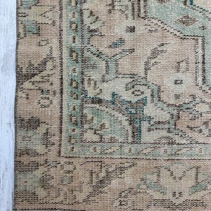 Tappeto floreale verde, tappeto turco 5x9, tappeto per ingresso, tappeto per soggiorno, tappeto turco in lana 5x8, tappeto per camera da letto, tappeto da fattoria, 5,3 x 9 piedi immagine 3