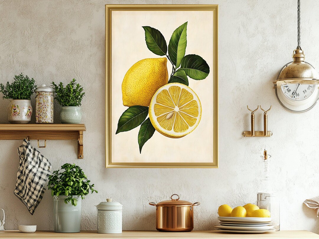 Lemon Wall Art, Fresh Lemon Print, Kitchen Decor, Citrus Art Print ...