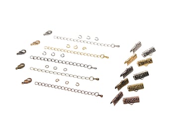 Mixed Artisan /& Dots Series Gunmetal 1 12 inch 38mm Antique Copper Gold Platinum Silver Ribbon Choker Findings Kit in Bronze
